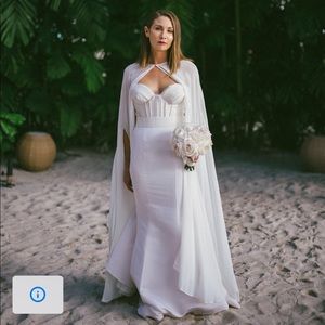 Custom Bustier + Monique Lhuiller Bridal Skirt